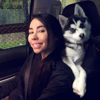 Picture of Marika Sila with her dog Qavvik